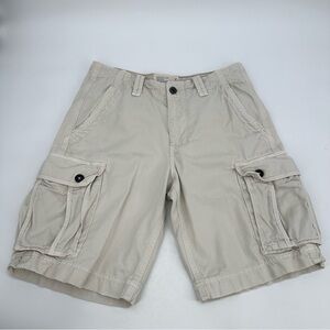 American Eagle Cargo Shorts Men’s 32 Light Tan Classic Length Pockets READ